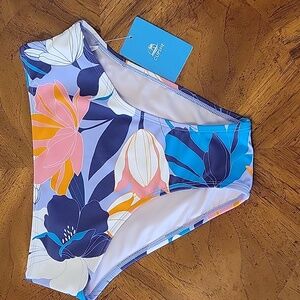 Cupshe High-Waist Swim Bottoms, S, Floral, NWT